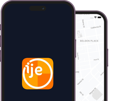 The Ije app on two phones